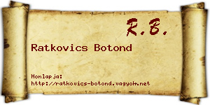 Ratkovics Botond névjegykártya